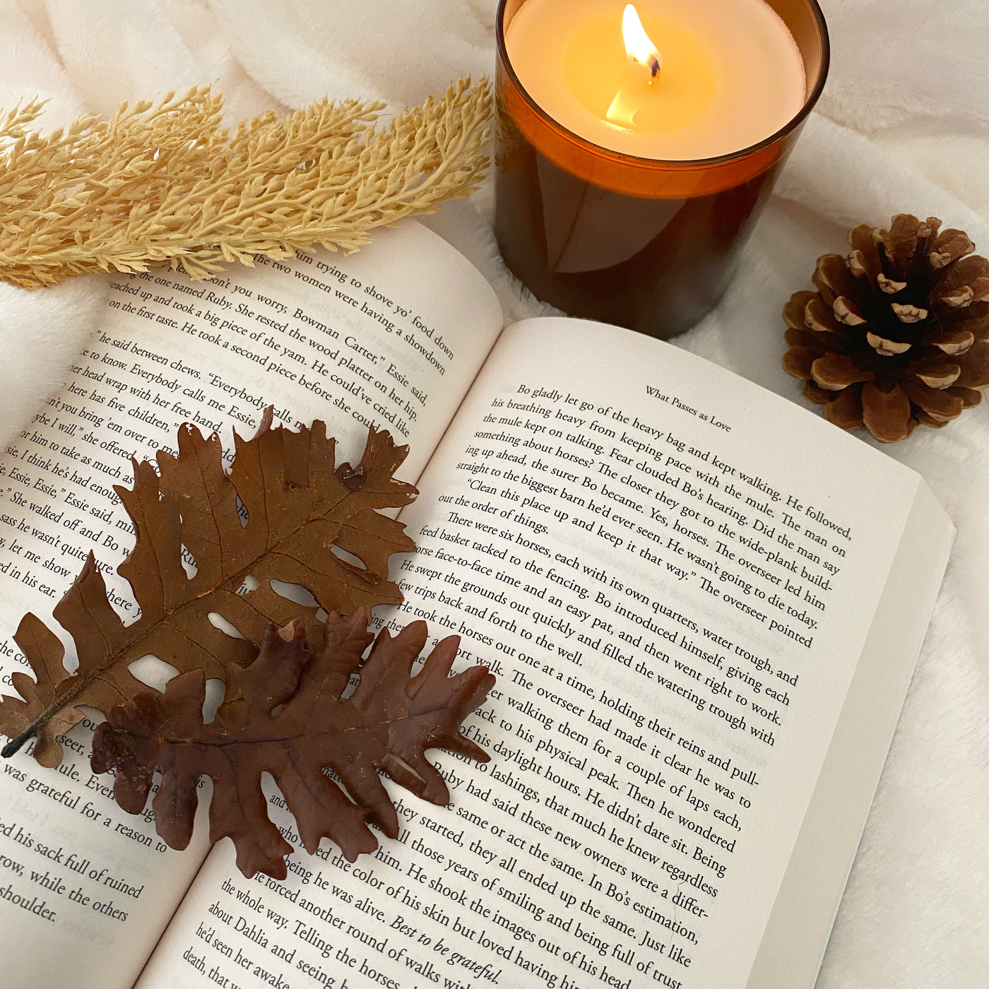Candles, Books + Cozy Vibes